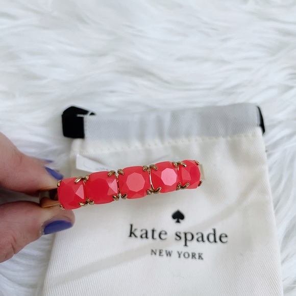 Kate Spade Gold Squared Away Bracelet Coral Gems - Picture 3 of 4